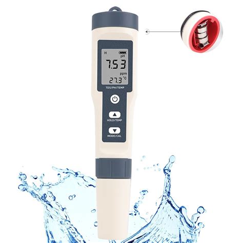 Tester Dell Acqua Per Piscine Misuratore Di Temperatura PH E TDS 3 In