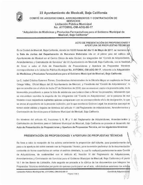 Pdf Acta De Presentaci N De Propuestas Y Apertura T Cnica