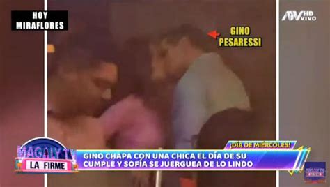 Gino Pesaressi Es Captado Bes Ndose Con Misteriosa Mujer Ampay