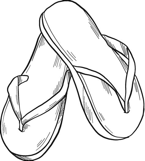 Flip Flops Coloring Page Colouringpages