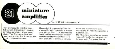 Miniature Amplifier With Active Tone Control Elektor Magazine