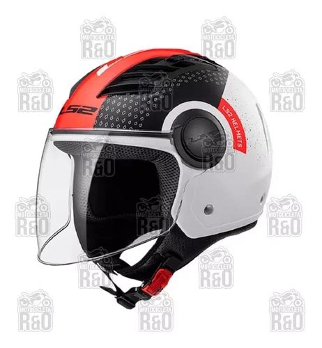 Casco Ls Airflow Blanco Negro Rojo Cuotas Sin Inter S