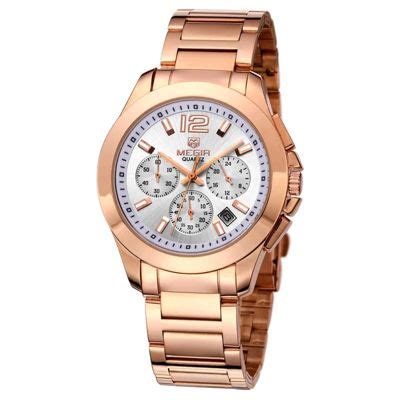 Reloj Megir Acero Oro Rosa Con Blanco Meg Megir Falabella