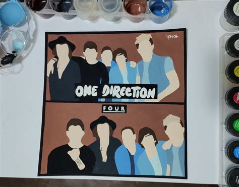 FOUR Album Cover Painting One Direction Drawings One Direction Art