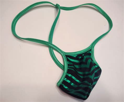 Men S Micro G String Thong Bikini Beach Tanning Underwear Black Green