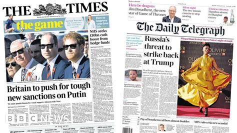 Newspaper Headlines Syria Tensions Dominate Papers Bbc News