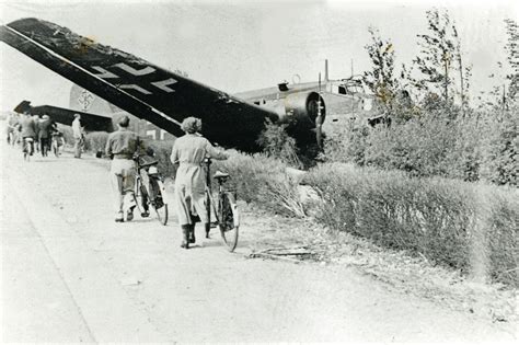 Dutch Civilians Passing A Downed Ju 52 After The Invasion Of The