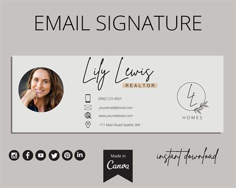 Email Signature Template Canva