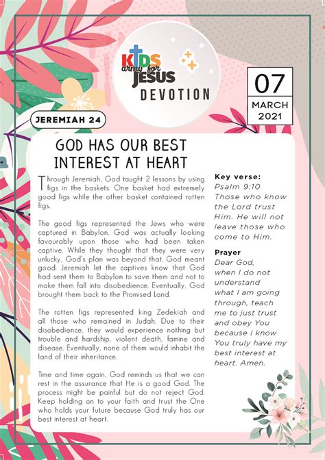 Printable Daily Devotions For Youth