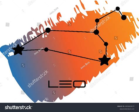 Leo Constellation Zodiac Art Vector Stock Vector Royalty Free