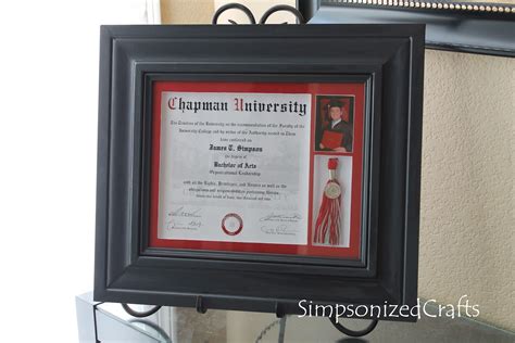 Simpsonized Crafts Framing A Diploma With Picture And Tassel Picture