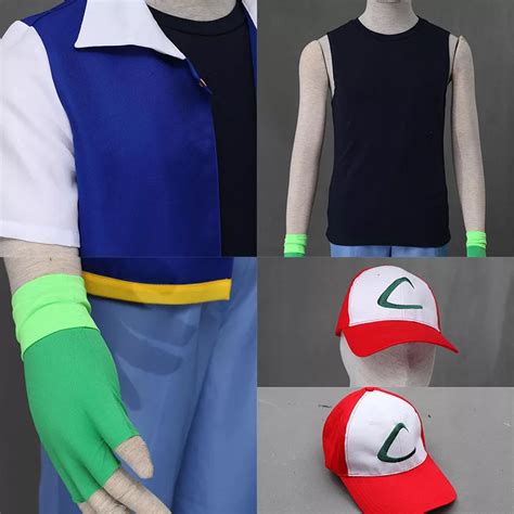 Ash Ketchum Cosplay Costumes, Master Pokémon Journey Outfits for Men's ...