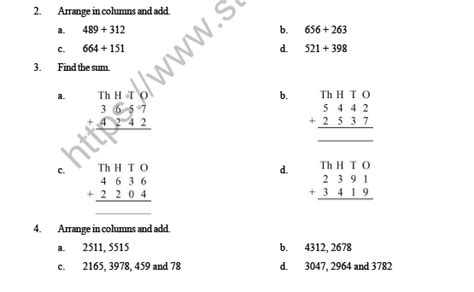 Cbse Class 3 Maths Addition Question Bank Worksheets Library