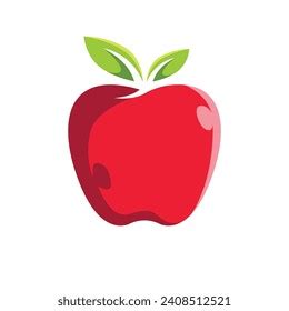 Red Apple Vector Illustration Isolated On Stock Vector (Royalty Free ...