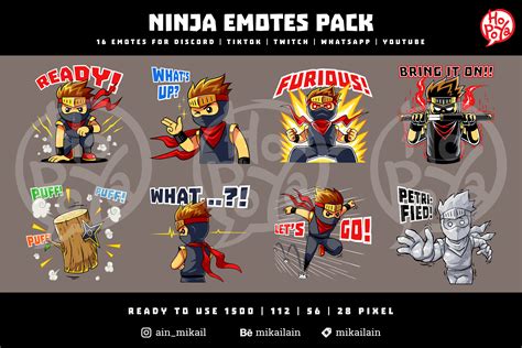 NINJA EMOTES PACK by mikailain