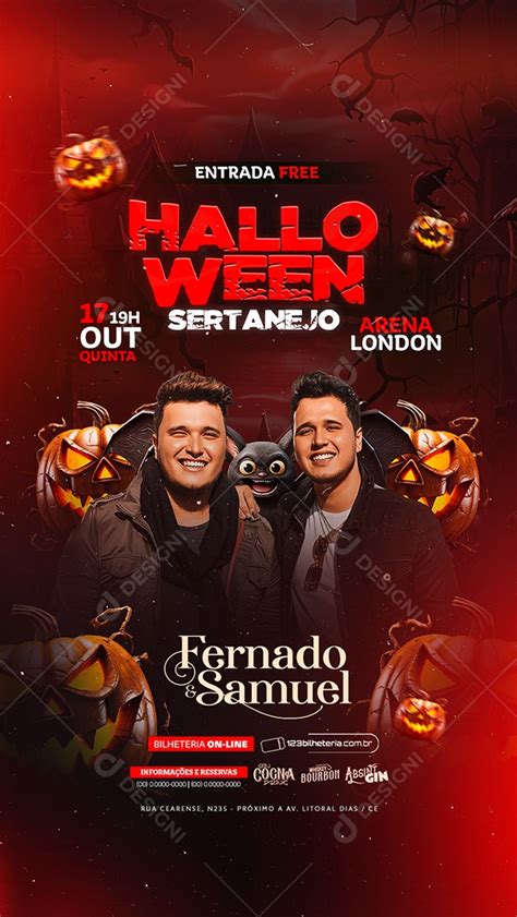 Story Flyer Halloween Sertanejo Fernado E Samuel Social Media PSD