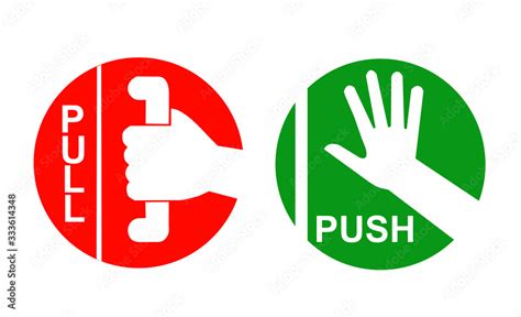 Set of Push Pull Hand Sign Vector Illustration Stock Vector | Adobe Stock