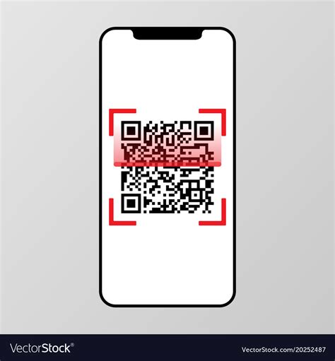 qr code scanning  smart phone screen royalty  vector