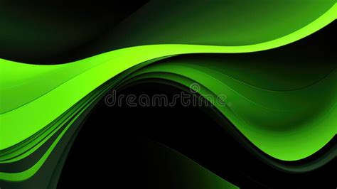 Abstract Green Waves Background With Elegant Curves And Modern Design