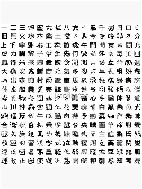 "Kanji Chart Styles -White-" Poster for Sale by kanjisetas | Redbubble