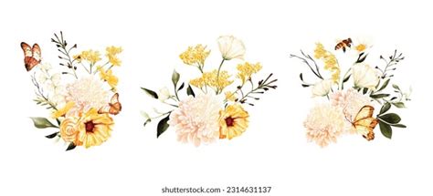 Watercolor flowers bouquet floral spring white background - 80.893 nghệ ...