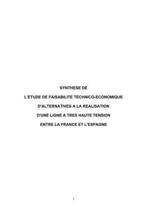 PDF SYNTHESE DE LETUDE DE FAISABILITE TECHNICO ECONOMIQUE Cpdp