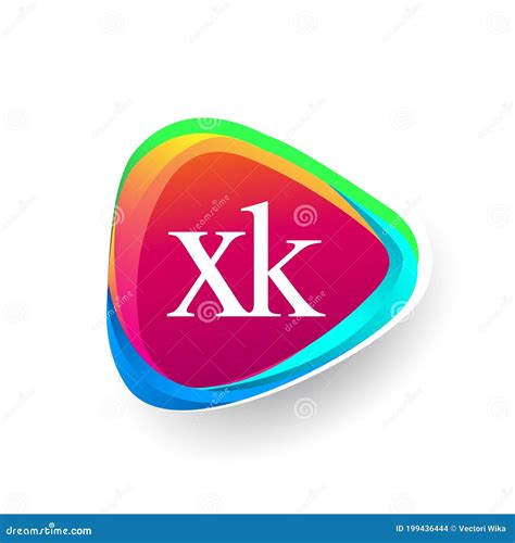 Letter Xk Logo In Triangle Shape And Colorful Background Letter