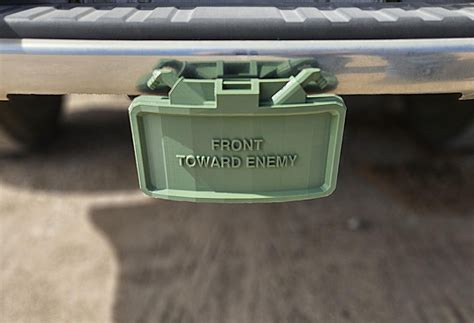 Hitch Cover (military Claymore Mine in Gloss Army Green) Width 7.185
