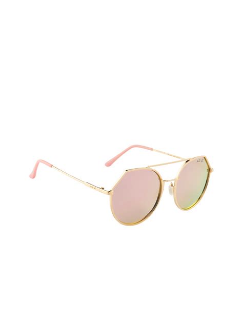 Buy Ted Smith Unisex Blue Lens And Gold Toned Aviator Sunglasses Tsp P0849 C1 Sunglasses For