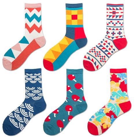 430581715stripes Pentagram Socks Couples Flora Newly Happy Geometric