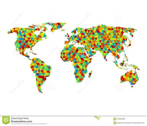 Polygonal World Map Stock Vector Illustration Of Australia 106329986