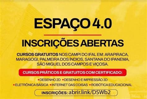 Ifal Abre Inscri Es Para Cursos Gratuitos Do Espa O Em Diversos