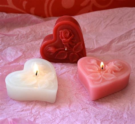 Velas De Corazón Flotante De Valentine Candles En Rosa Rojo Y Etsy