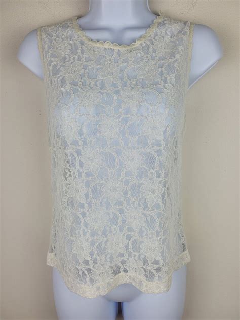 Vintage Victoria S Secret Chantilly Lace Sheer Front Gem