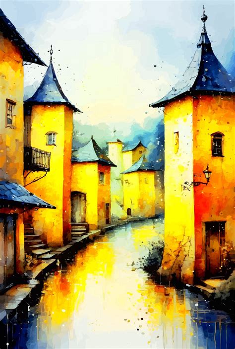 After the Rain in the Old Town Digital Art - Viktor Levchenko