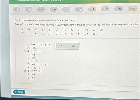 Solved Construct An Ordered Stem And Leaf Diagram For The