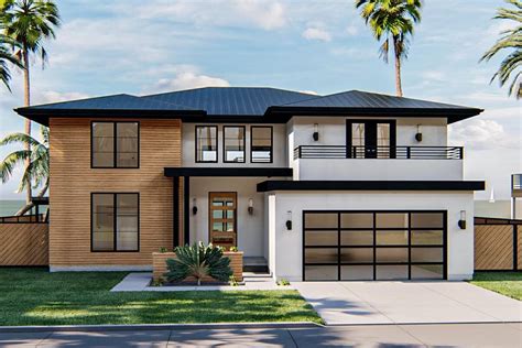 Story Bedroom Modern Prairie Style House With Second Floor Deck