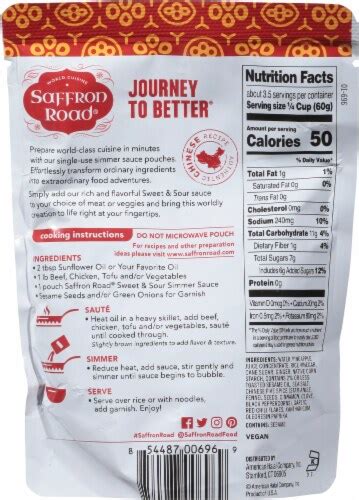 Saffron Road® Sweet And Sour Simmer Sauce 7 Oz Kroger