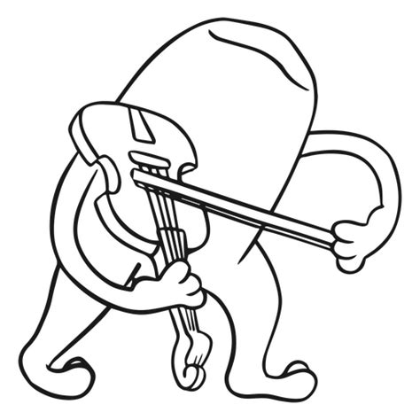 Diseño Png Y Svg De Dibujo En Blanco Y Negro De Una Rana Tocando Un Violín Para Camisetas