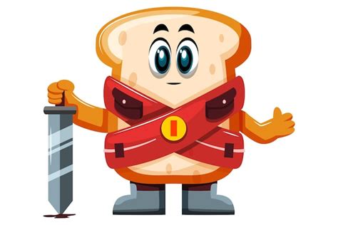 Premium Vector Cute Bread Character Design Illustration