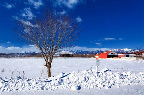 Winter Scenery At Kamishihoro Town In Hokkaido Prefecture Japan Stock ...