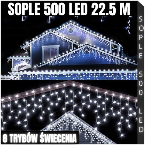 SOPLE LED LAMPKI ZEWNĘTRZNE 500LED 22 5m Światełka Świąteczne Choinkowe