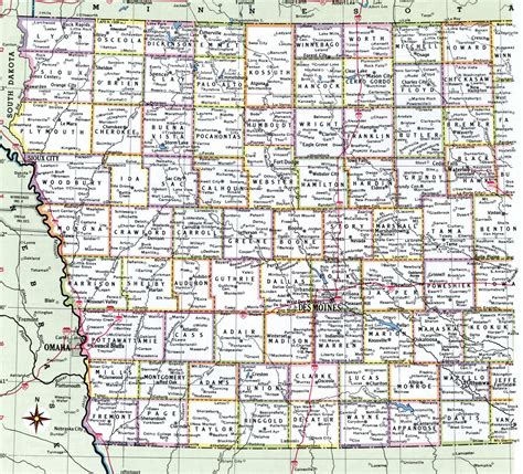 Iowa Counties Mapfree Printable Map Of Iowa Counties And Cities