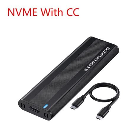 Nvme Avec Cc 10gbps M2 Châssis Ssd Nvme Sata Dual Protocol M 2 Vers Usb Type C 3 1 Adaptateur