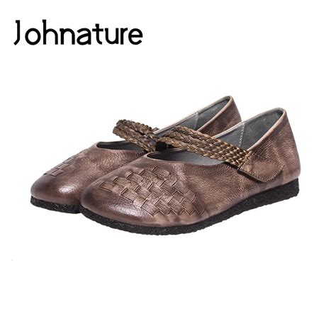 Big Discount Johnature New Spring Autumn Handmade Genuine Leather Round