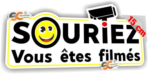 Sticker Souriez Vous êtes filmés Autocollant Vidéo Surveillance Caméra