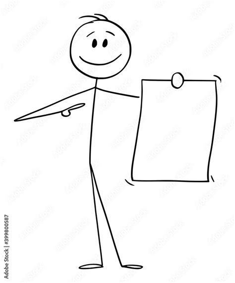 Vector cartoon stick figure illustration of smiling positive man or ...