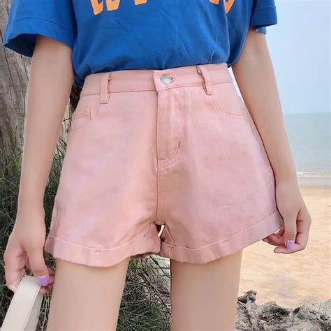 2018 Denim Shorts Women High Waist Shorts Vintage Embroidery Solid