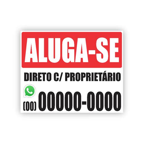 Placa Vende Se Ou Aluga Se Personaliz Vel Dvs Tamanhos Shopee Brasil