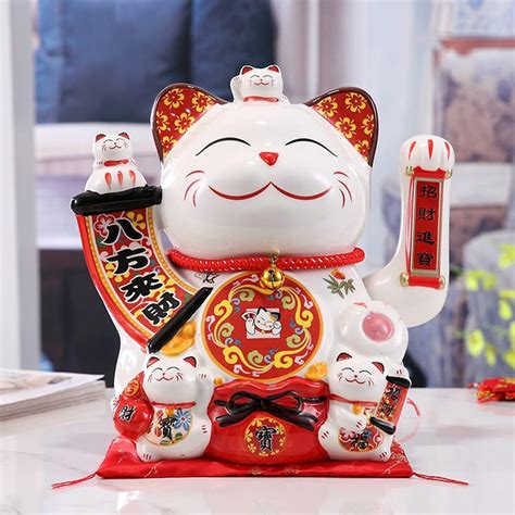 Xizhi 13 Lucky Fortune Cat With Waving Arm Maneki Neko